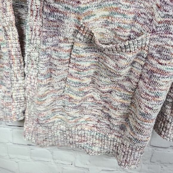Mossimo Colorful Tan Space Dye Open Front Slub Knitted Sweater Cardigan Woman S - Picture 3 of 9